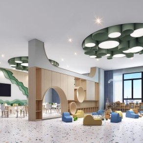 现代幼儿园活动室3D模型下载